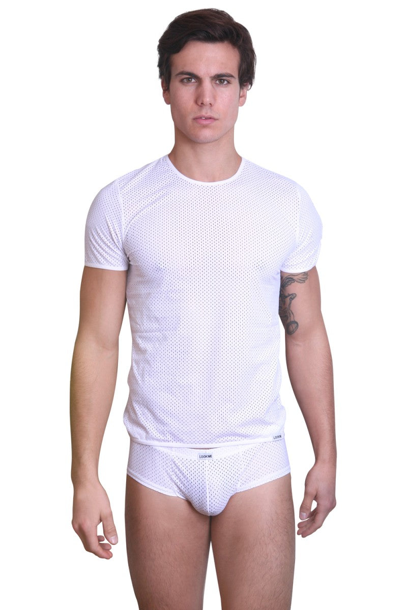 weißes T-Shirt the Shadow von Look Me weißes T-Shirt the Shadow von Look Me